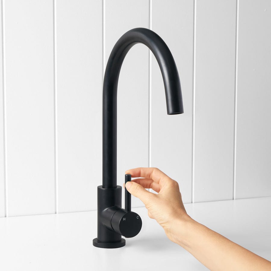 Yabby TAPWARE Round Kitchen Mixer Matte Black