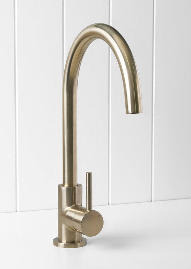 Yabby TAPWARE Round Kitchen Mixer Warm Brushed Nickel