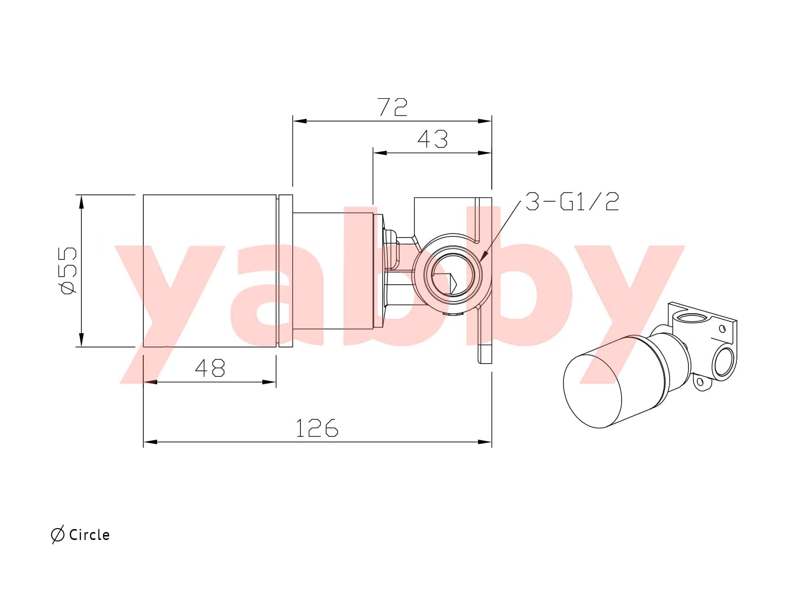 Yabby TAPWARE Round Progressive Mixer Gunmetal