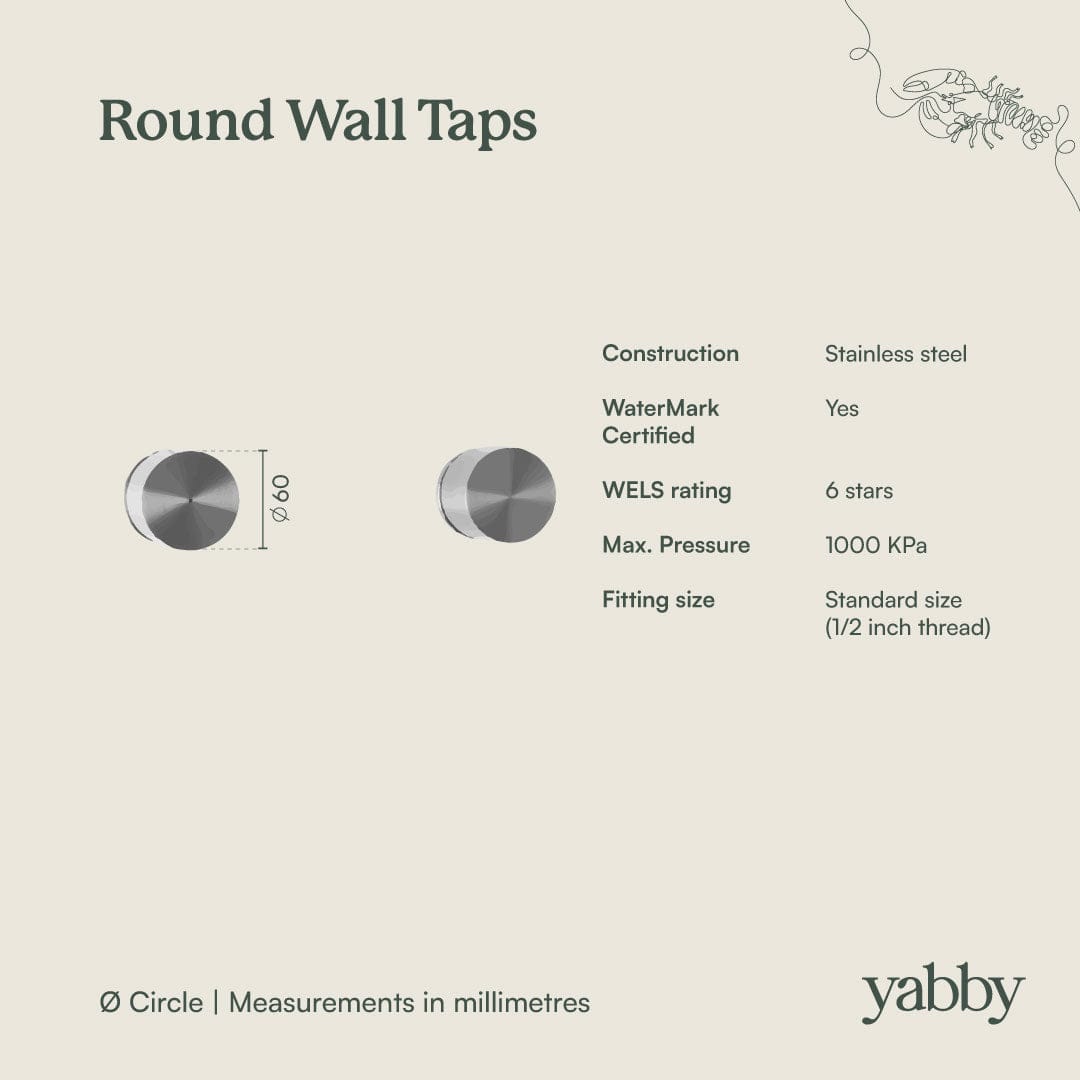 Yabby TAPWARE Round Taps Matte Black