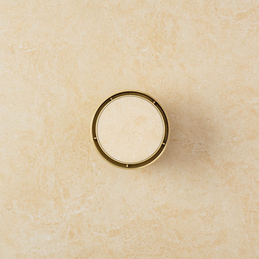 TileCloud TAPWARE Round Tile Insert Floor Waste Brushed Brass