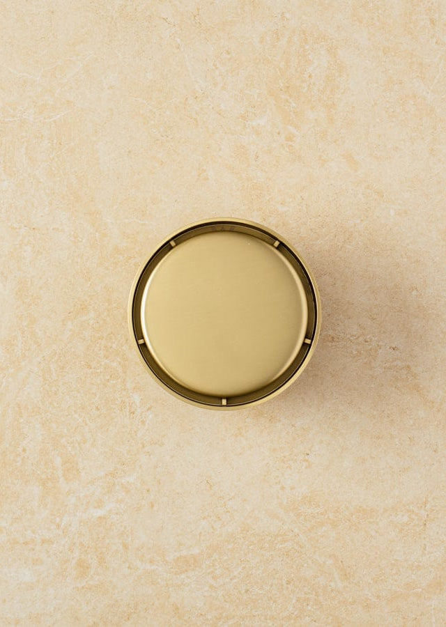 TileCloud TAPWARE Round Tile Insert Floor Waste Brushed Brass