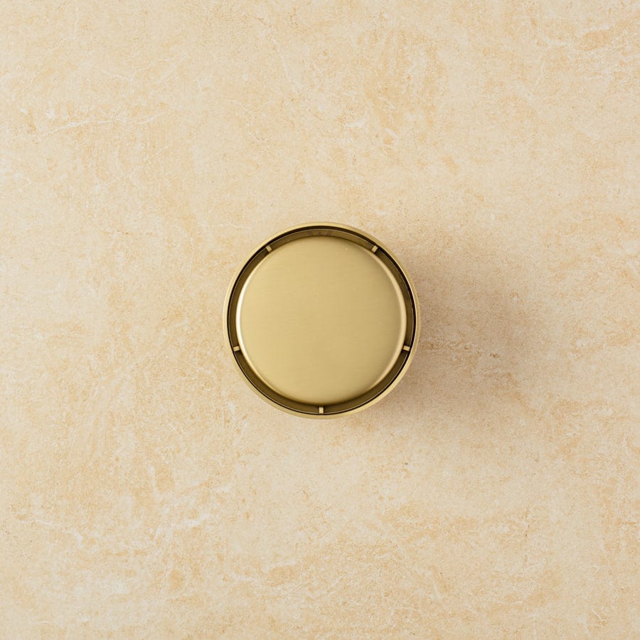 TileCloud TAPWARE Round Tile Insert Floor Waste Brushed Brass