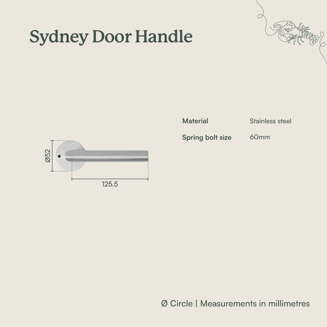 Yabby TAPWARE Sydney Door Handle Brushed Brass