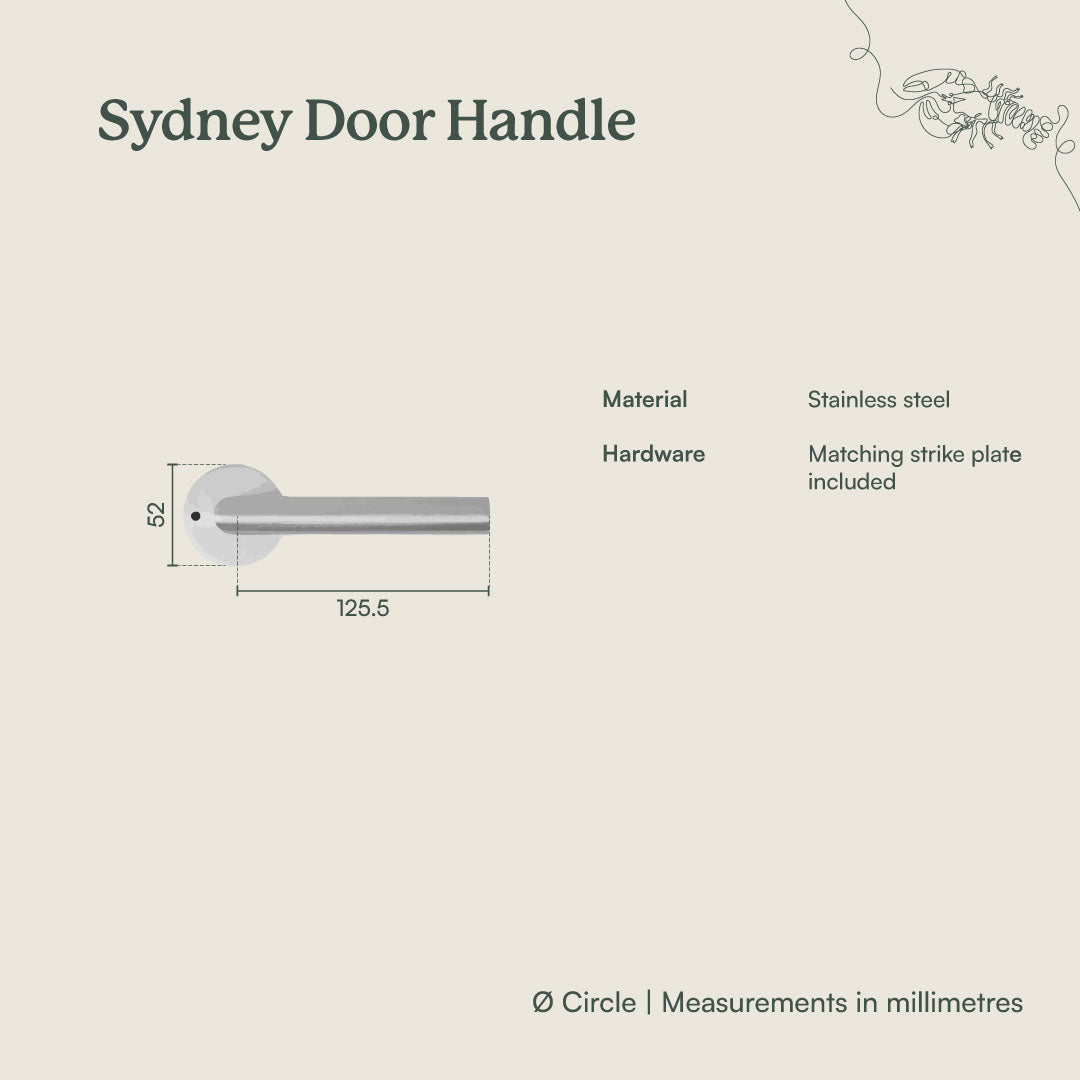 Yabby TAPWARE Sydney Door Handle Brushed Brass
