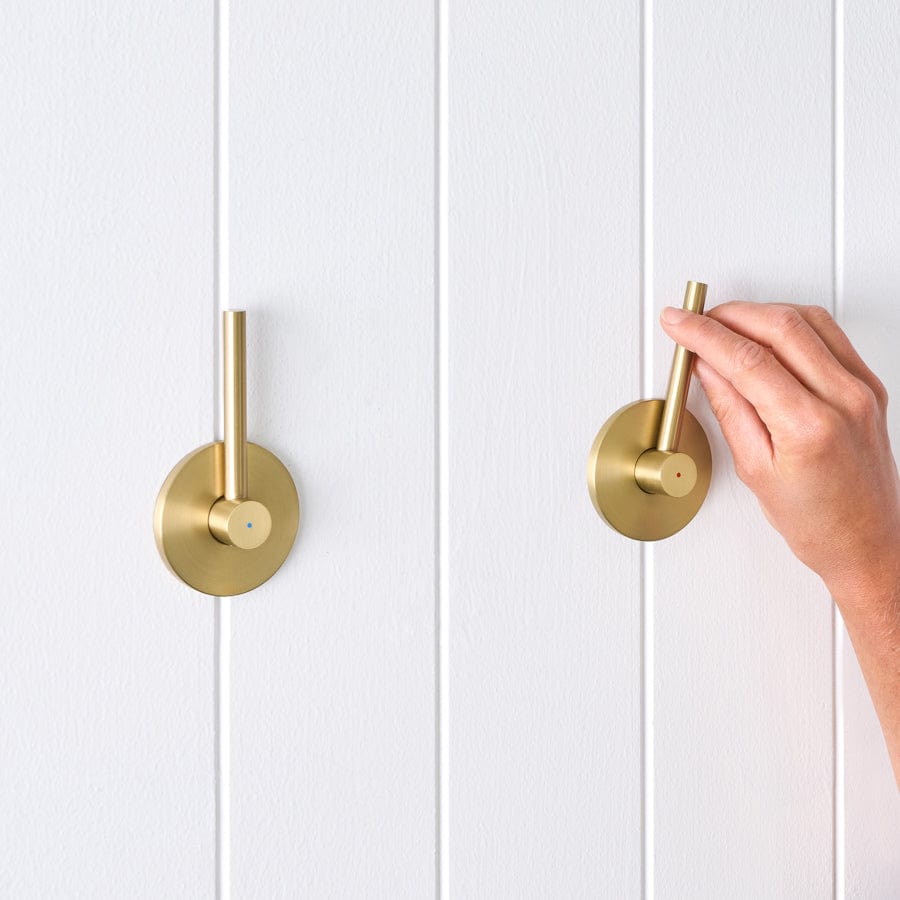 Yabby TAPWARE Sydney Double Handle Taps Brushed Brass
