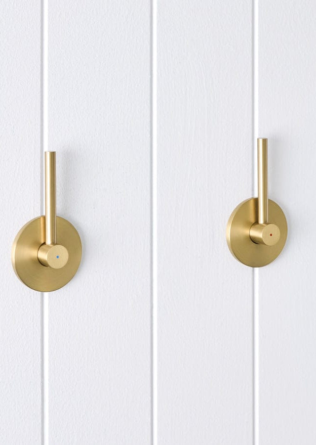 Yabby TAPWARE Sydney Double Handle Taps Brushed Brass