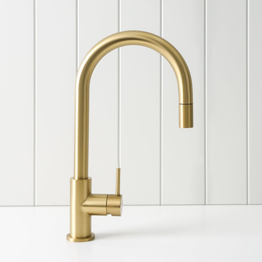 Yabby TAPWARE Sydney Pullout Kitchen Mixer Brushed Brass