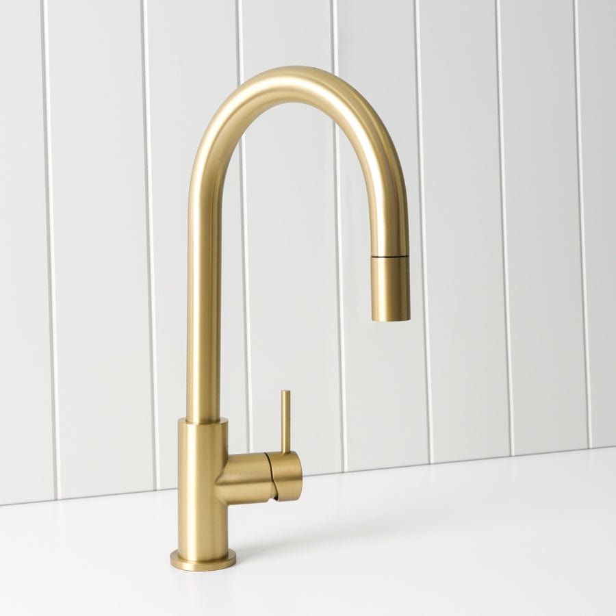 Yabby TAPWARE Sydney Pullout Kitchen Mixer Brushed Brass