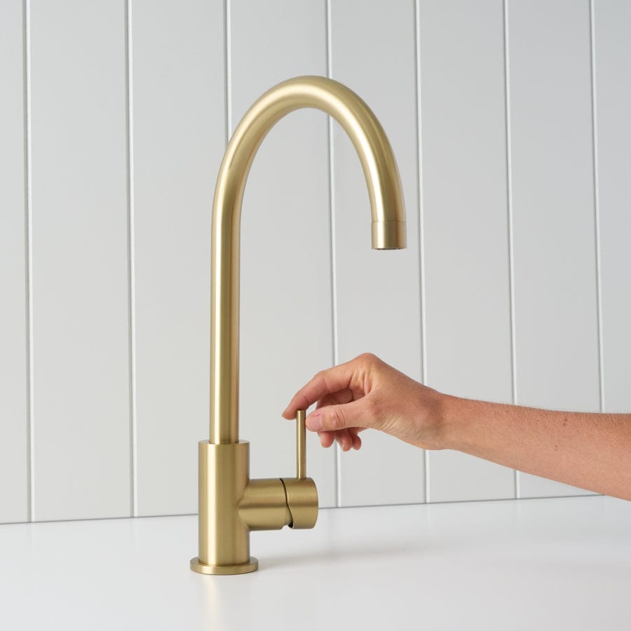 Yabby TAPWARE Sydney Round Kitchen Mixer Brushed Brass