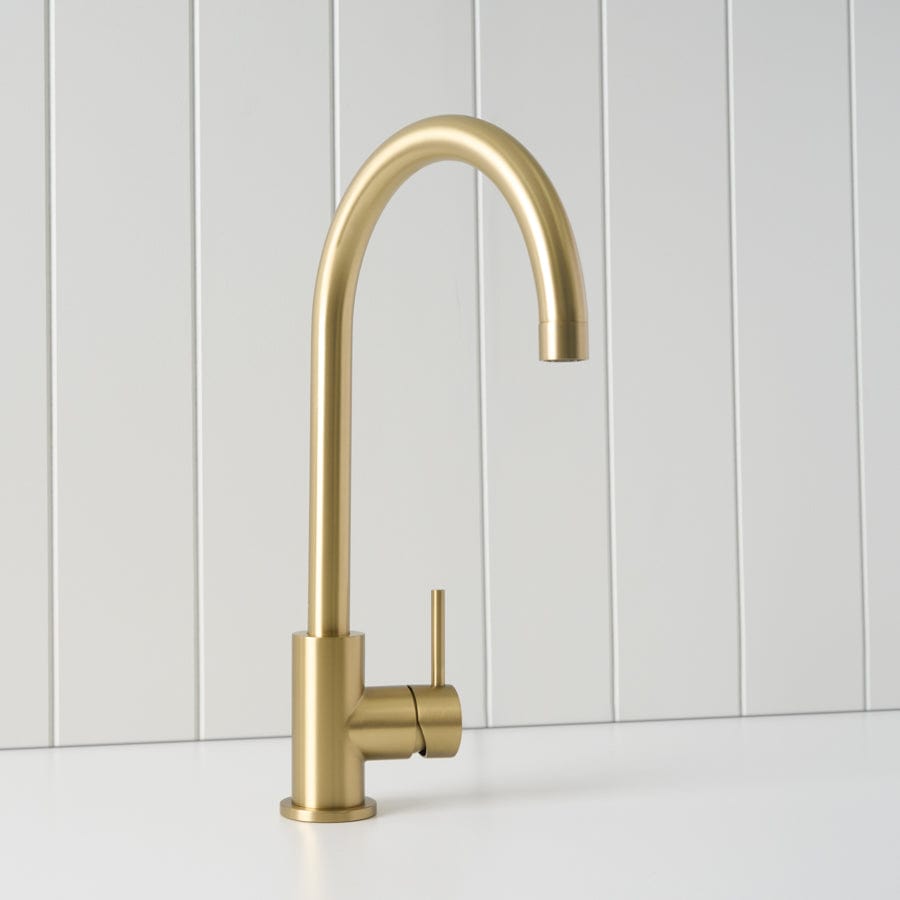 Yabby TAPWARE Sydney Round Kitchen Mixer Brushed Brass