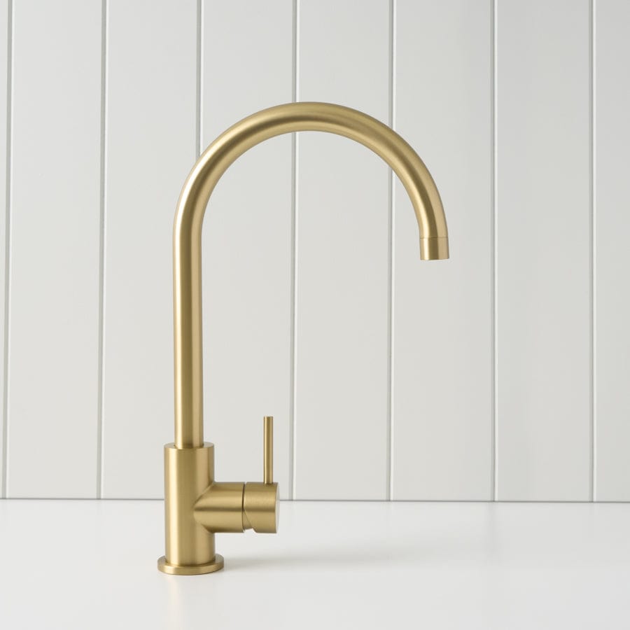 Yabby TAPWARE Sydney Round Kitchen Mixer Brushed Brass