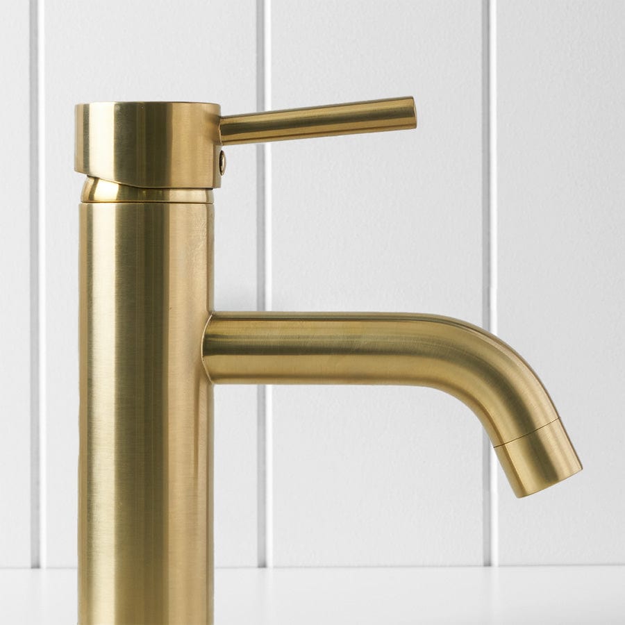 Yabby TAPWARE Sydney Short Basin Mixer Brushed Brass