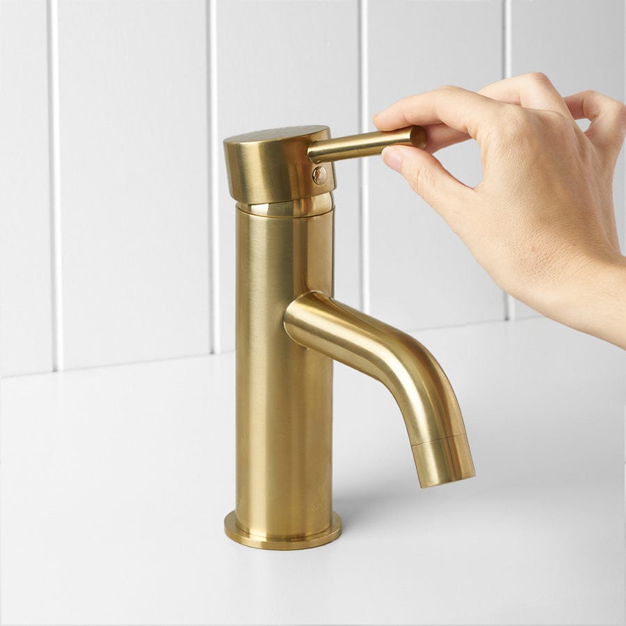 Yabby TAPWARE Sydney Short Basin Mixer Brushed Brass