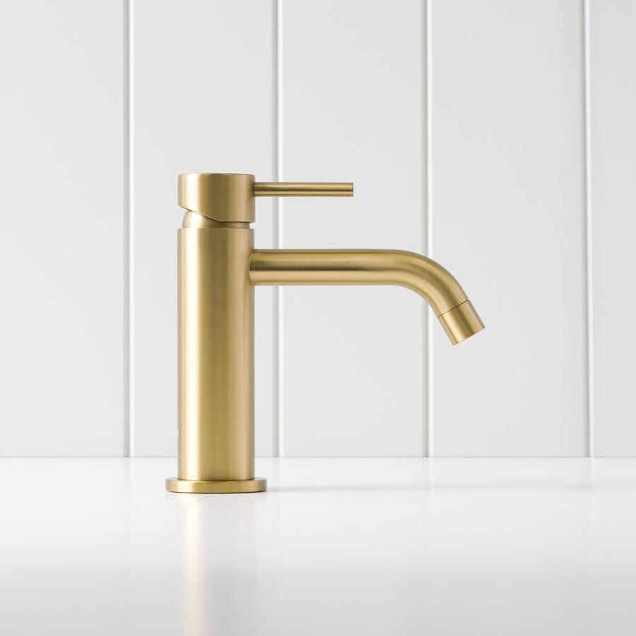 Yabby TAPWARE Sydney Short Basin Mixer Brushed Brass