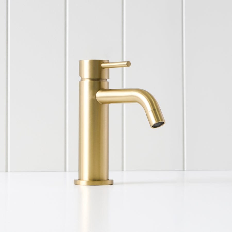 Yabby TAPWARE Sydney Short Basin Mixer Brushed Brass