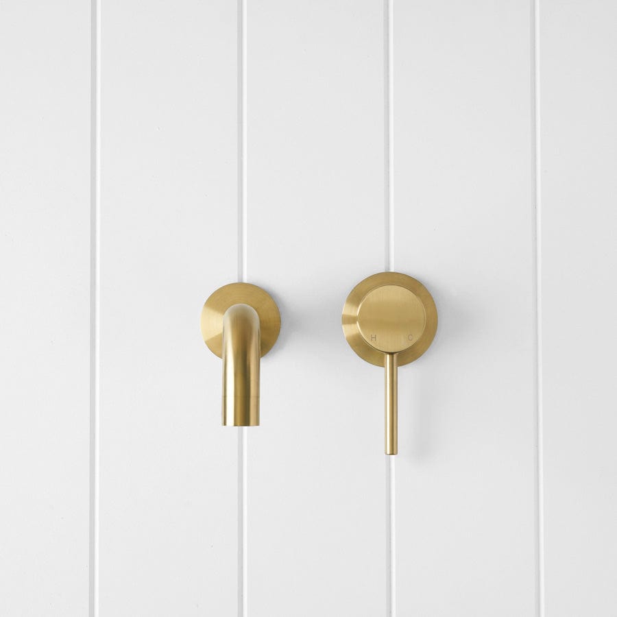 Yabby TAPWARE Sydney Wall Spout + Mixer Brushed Brass