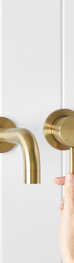 Yabby TAPWARE Sydney Wall Spout + Mixer Brushed Brass