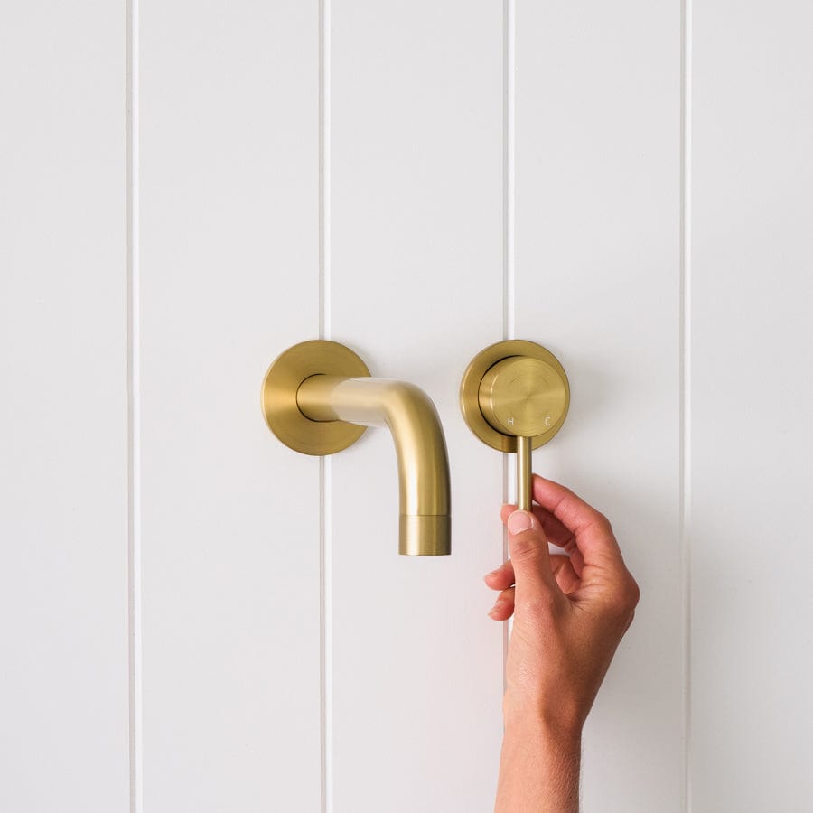 Yabby TAPWARE Sydney Wall Spout + Mixer Brushed Brass