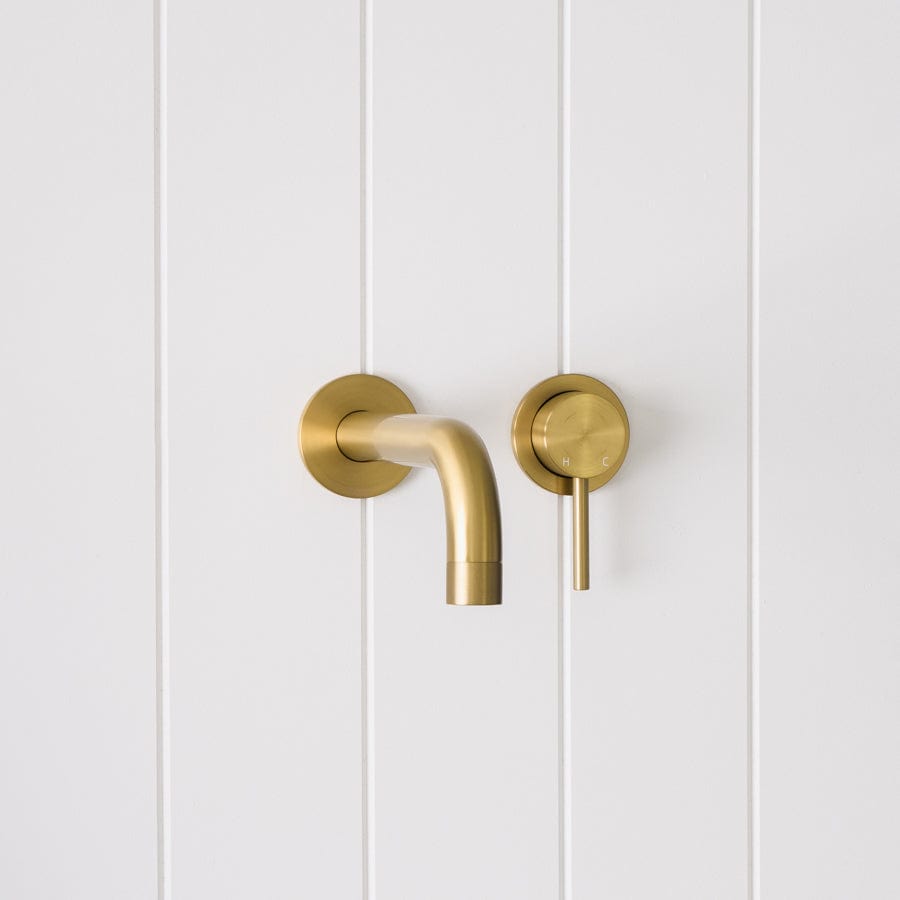 Yabby TAPWARE Sydney Wall Spout + Mixer Brushed Brass