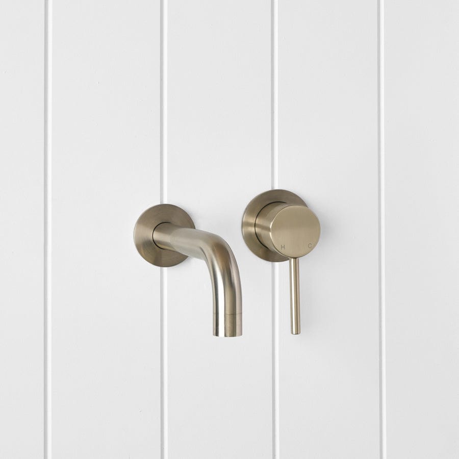 Yabby TAPWARE Sydney Wall Spout + Mixer Warm Brushed Nickel