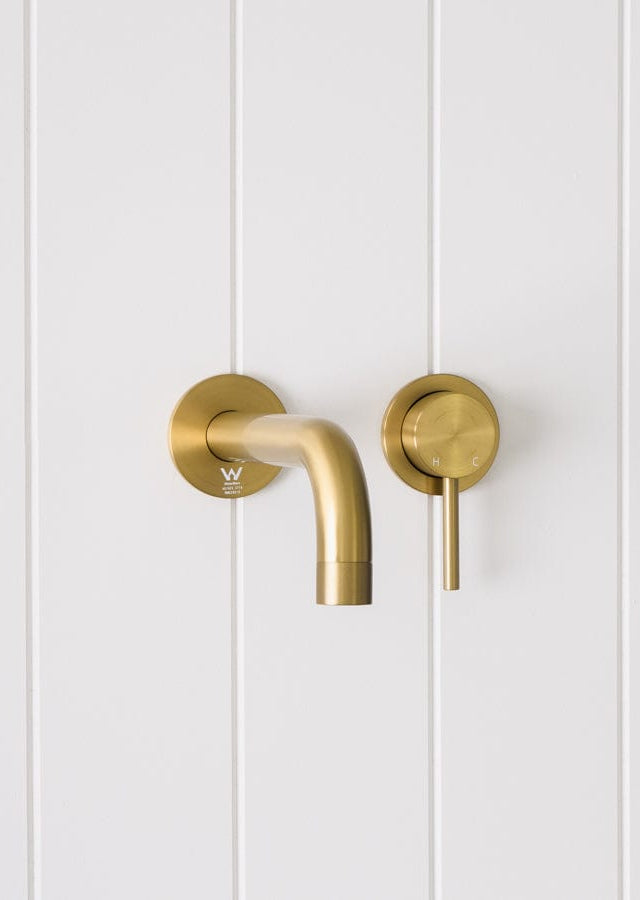 Yabby TAPWARE Sydney Wall Spout + Wall Mixer Brushed Brass