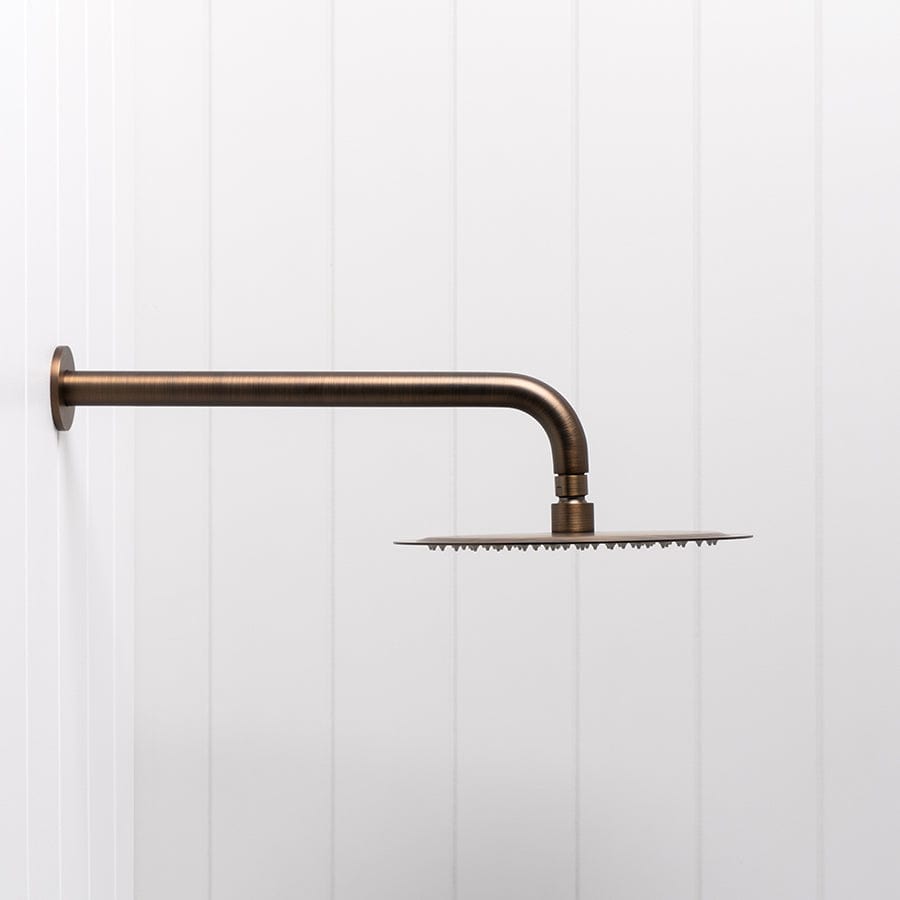 Yabby TAPWARE Wall Shower Arm and Head Antique Brass