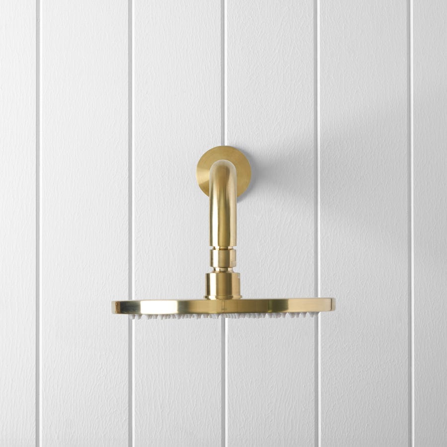 Yabby TAPWARE Wall Shower Arm and Head Brushed Brass