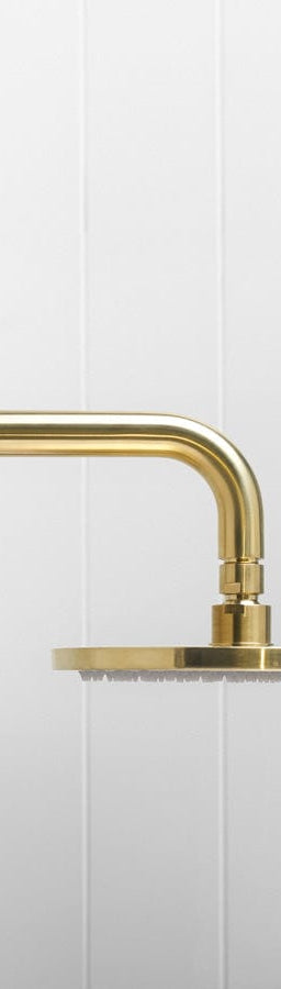 Yabby TAPWARE Wall Shower Arm and Head Brushed Brass