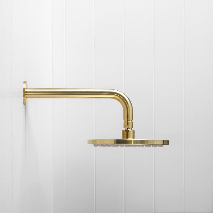 Yabby TAPWARE Wall Shower Arm and Head Brushed Brass