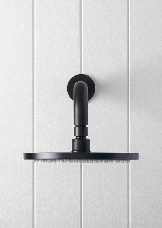 Yabby TAPWARE Wall Shower Arm and Head Matte Black