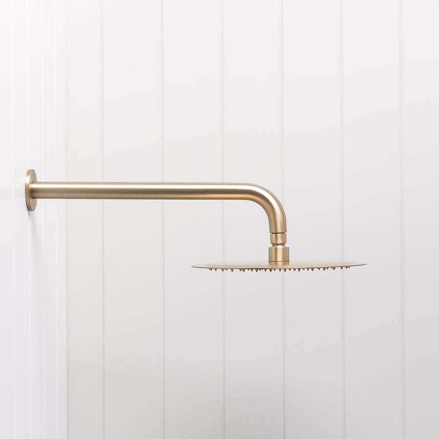 TileCloud TAPWARE Wall Shower Arm and Head Warm Brushed Nickel 250mm