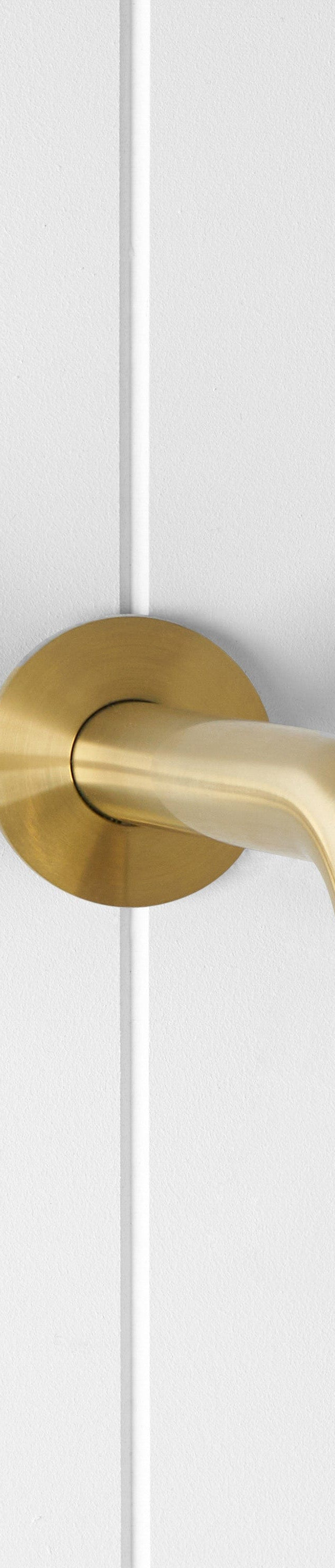 Yabby TAPWARE Wall spout + Cross taps Brushed Brass