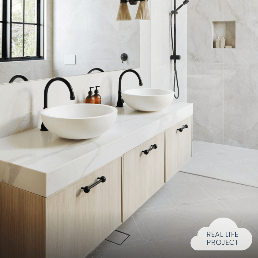 TileCloud TILE Arrawarra Cream Calacatta Look Subway Tile