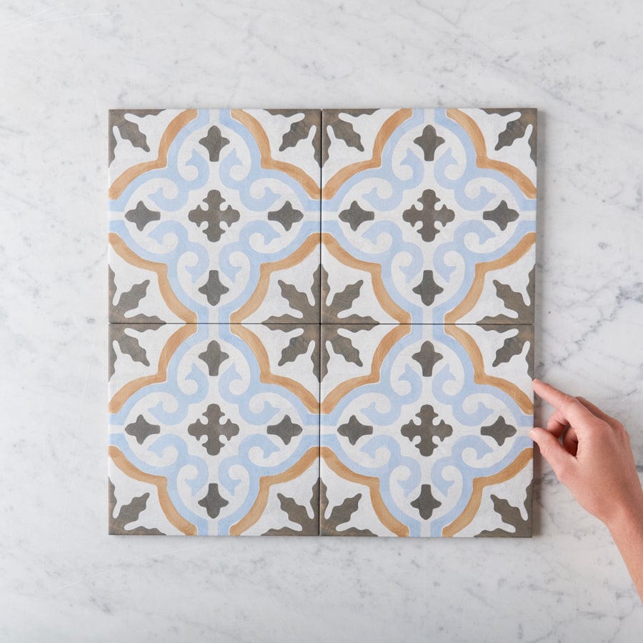 Fina Ceramics TILE Bourke Beige Encaustic Look Tile