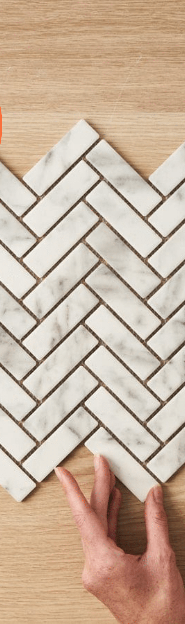 TileCloud TILE Coledale Matte Carrara Look Herringbone Tile