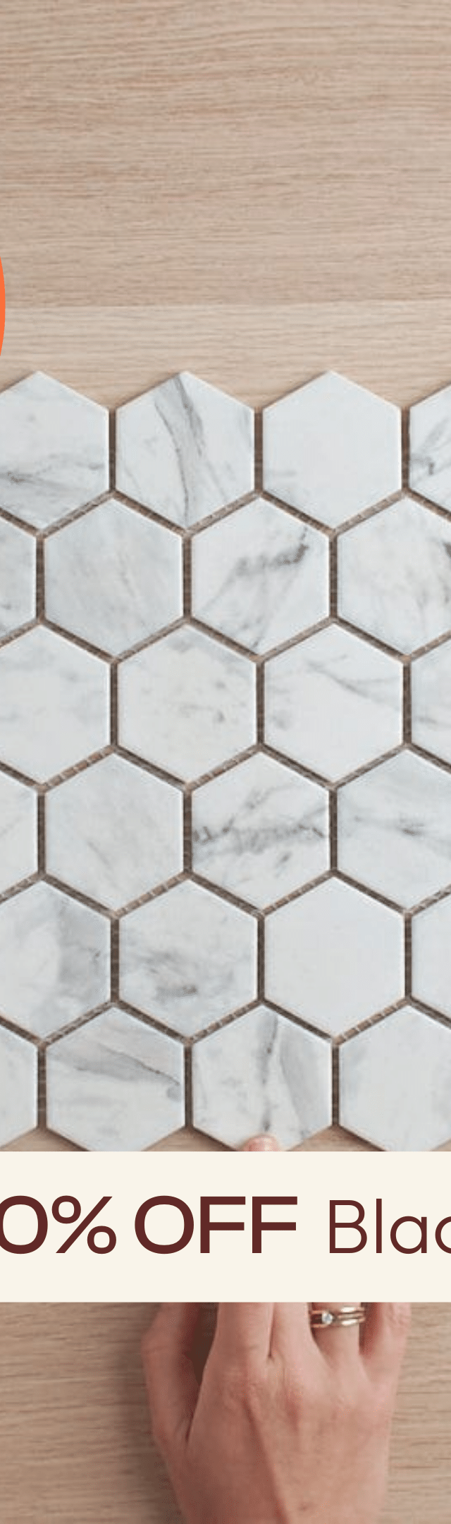 TileCloud TILE Coledale Matte Carrara Look Hexagon Tile