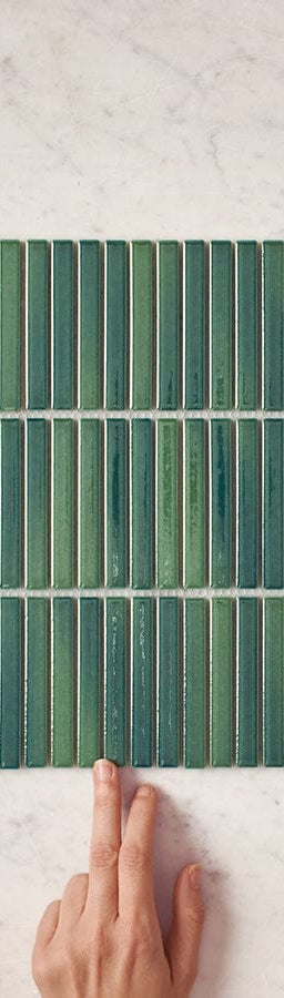 TileCloud TILE Coogee Antique Forrest Green Kit Kat Mosaic Tile