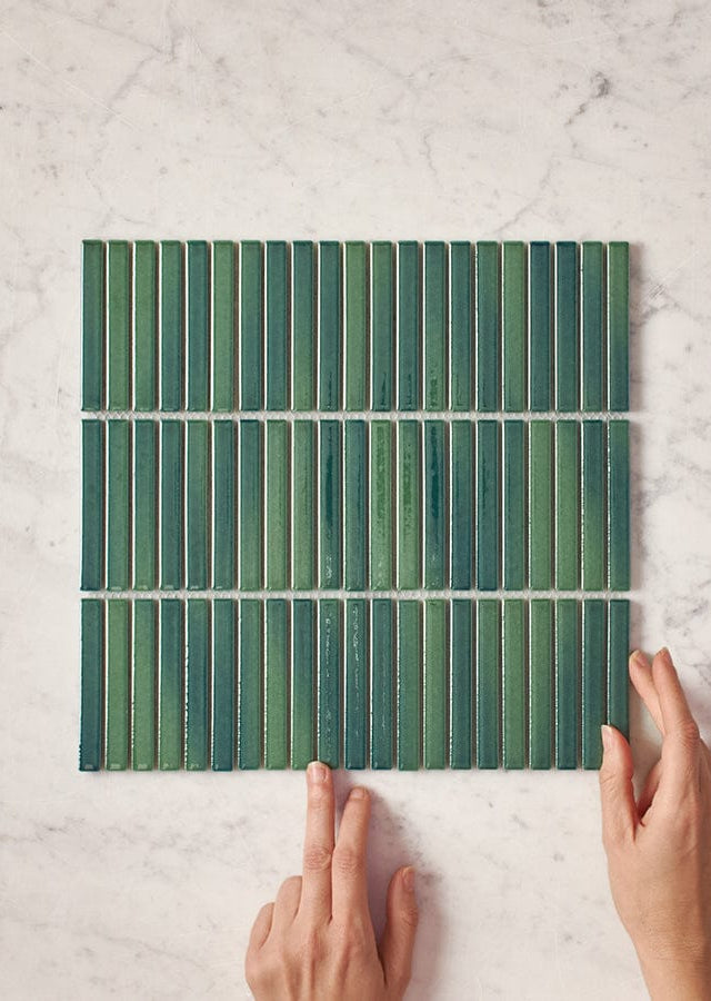 TileCloud TILE Coogee Antique Forrest Green Kit Kat Mosaic Tile