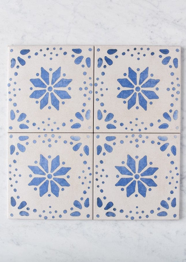 Fina Ceramics TILE Mudgee Blue Encaustic Look Tile