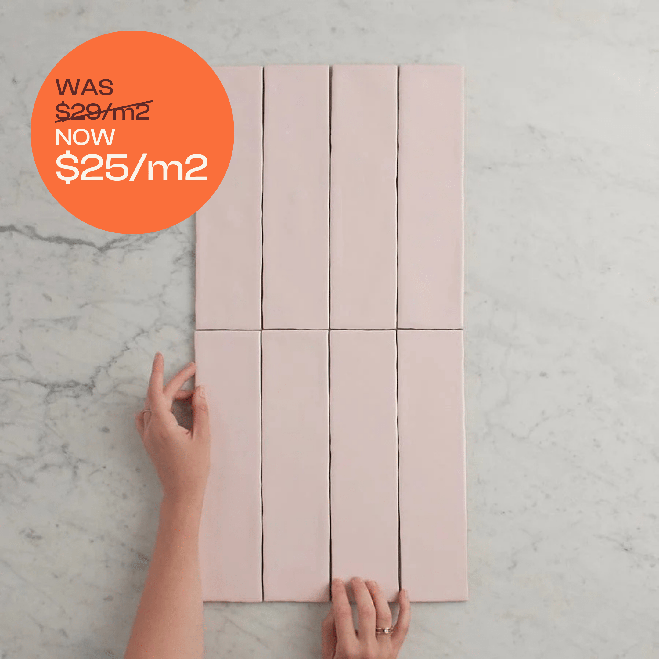 TileCloud TILE Newport Gloss Subway Baby Pink Tile