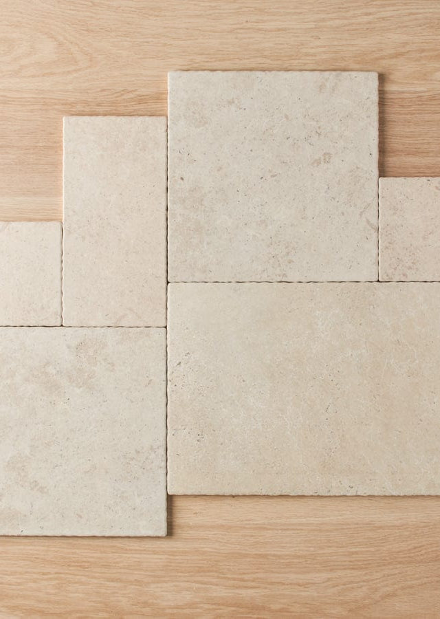 TileCloud TILE Seaforth French Pattern Travertine Look Beige Matte Tile