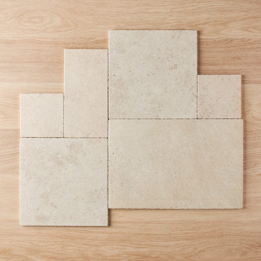 TileCloud TILE Seaforth French Pattern Travertine Look Beige Matte Tile