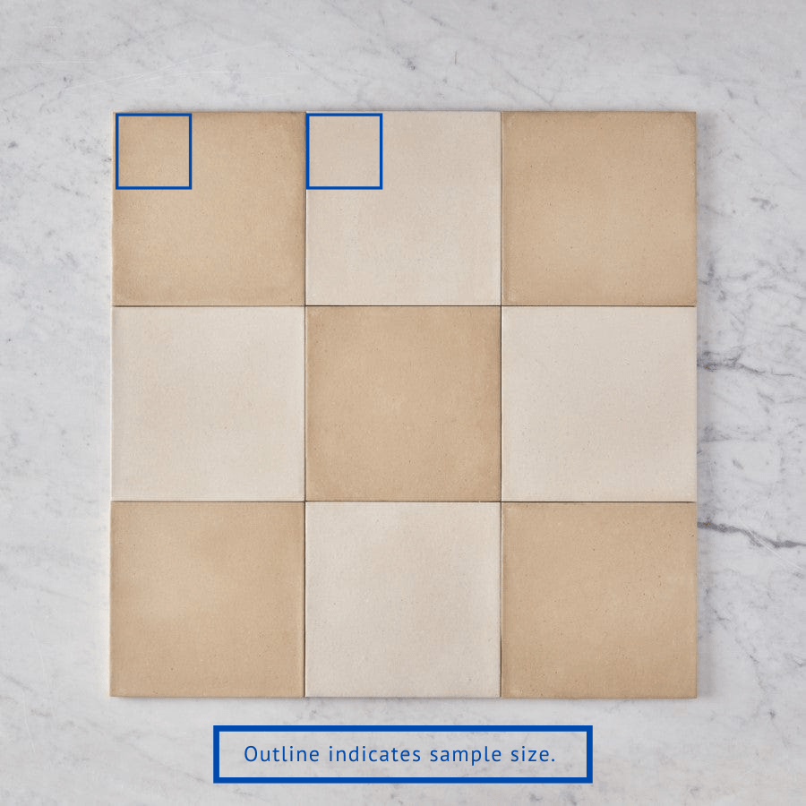 Fina Ceramics TILE Tamarama Checkerboard Beige & Cream Tile