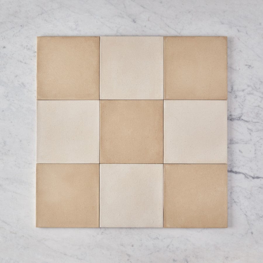 Fina Ceramics TILE Tamarama Checkerboard Beige & Cream Tile