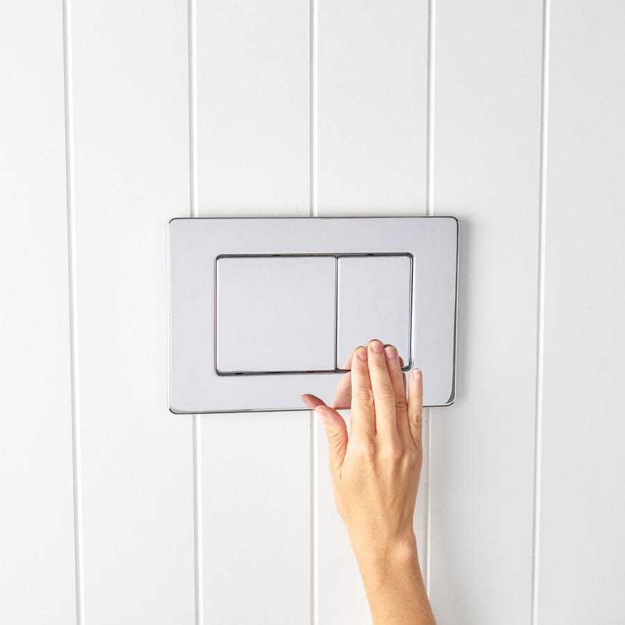 TileCloud TOILETS Angled In-Wall Toilet With Rectangle Chrome Buttons