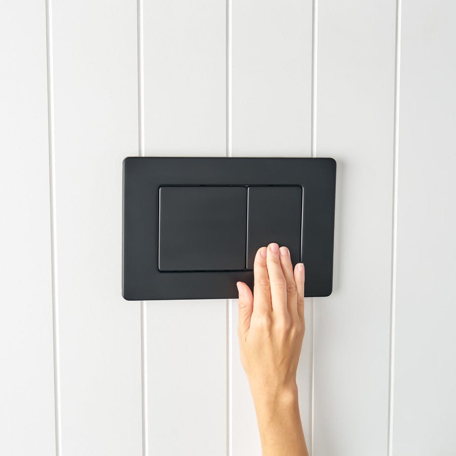 TileCloud TOILETS Angled In-Wall Toilet With Rectangle Matte Black Buttons