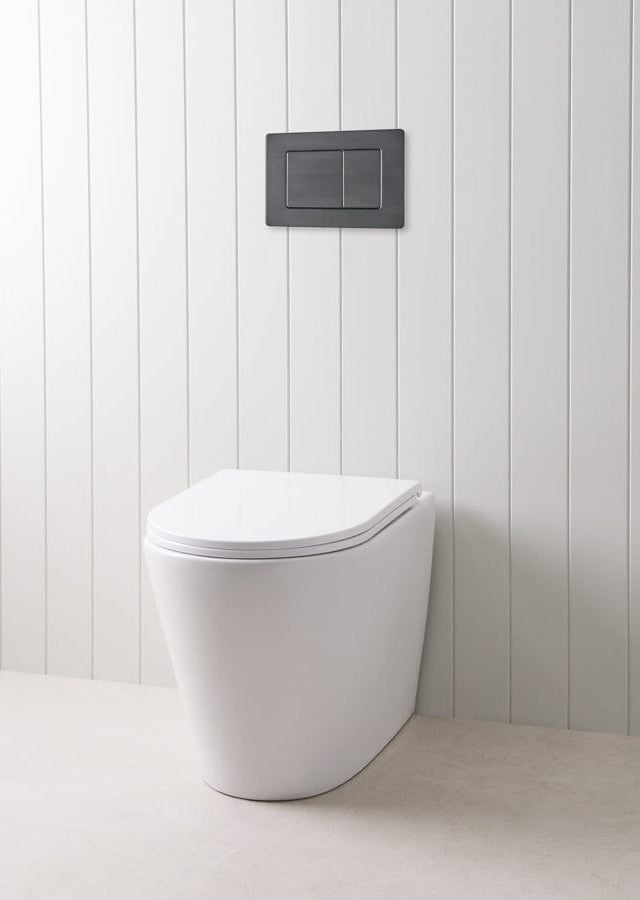 TileCloud TOILETS Angled In-Wall Toilet With Rectangle Matte Black Buttons