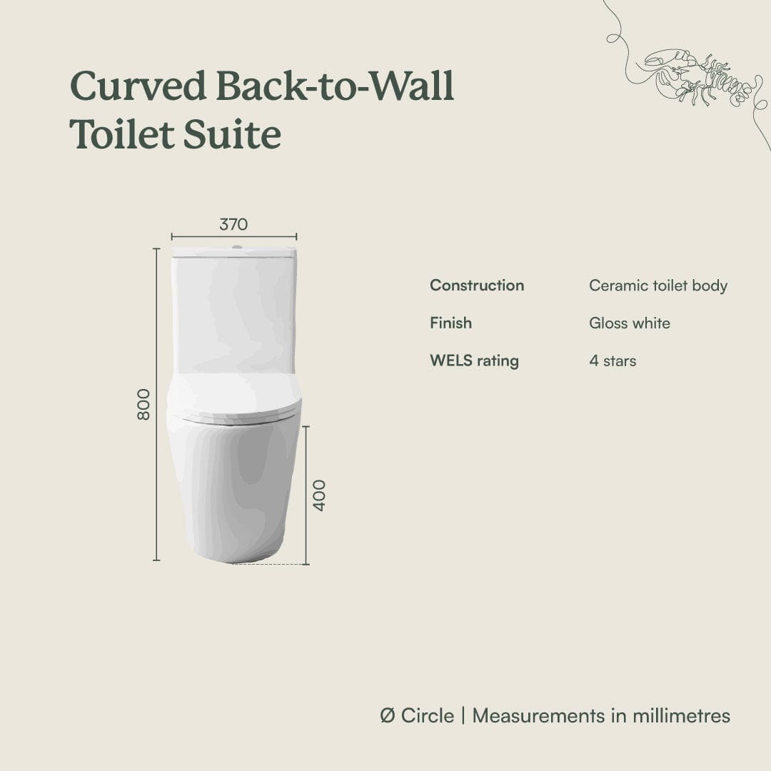 TileCloud TOILETS Curved Back-To-Wall Toilet Suite