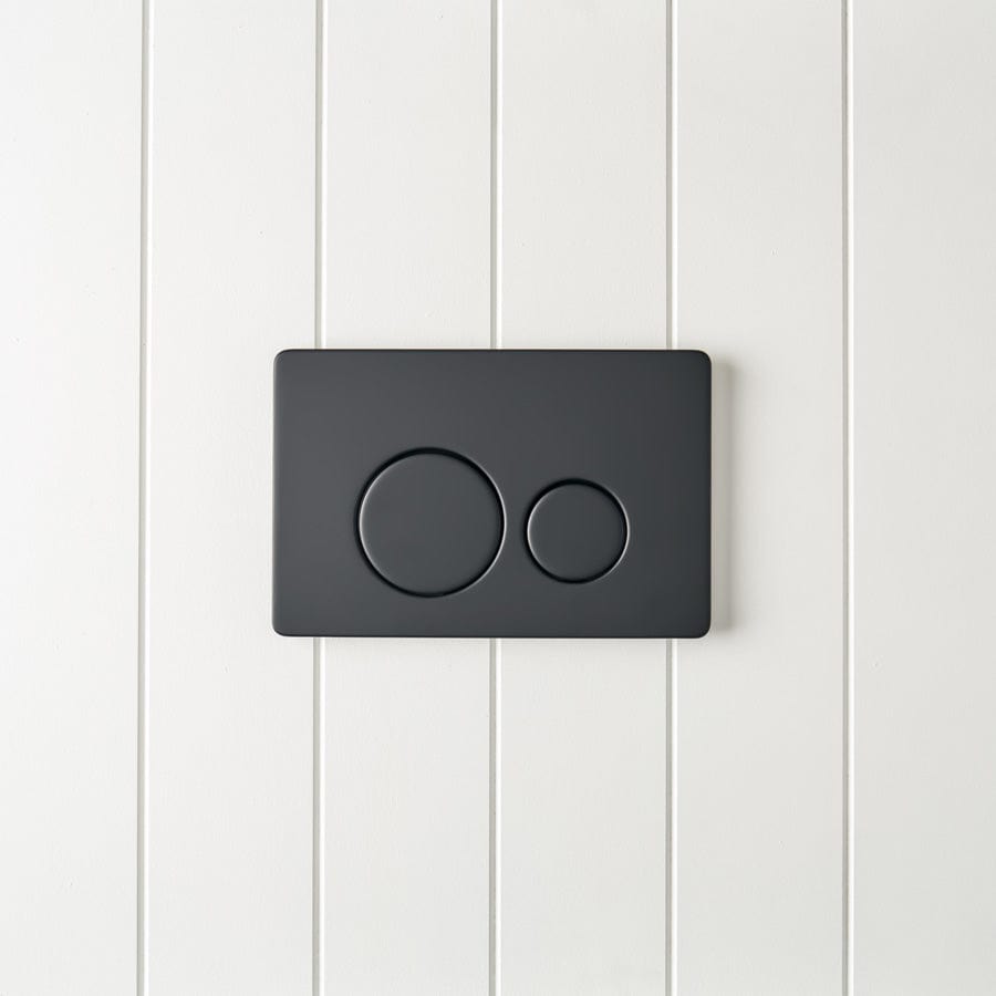 TileCloud TOILETS Curved In-Wall Toilet With Round Matte Black Buttons